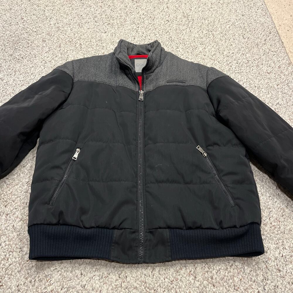 Coogi Men's Puffer Bomber Jacket Sz XL Wool Blend Gray Winter Casual
